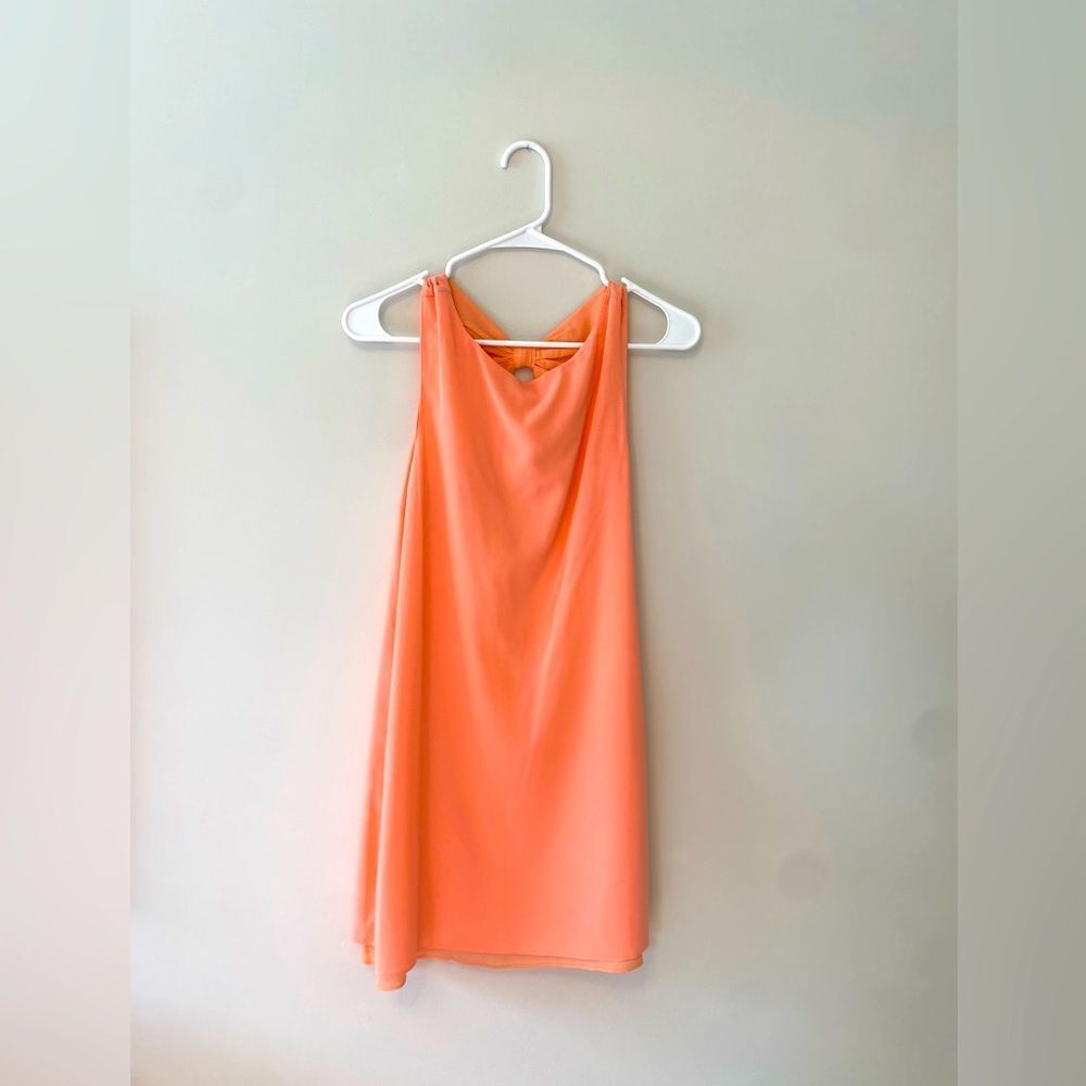 Alice and Olivia Peach Bow Back Dress
